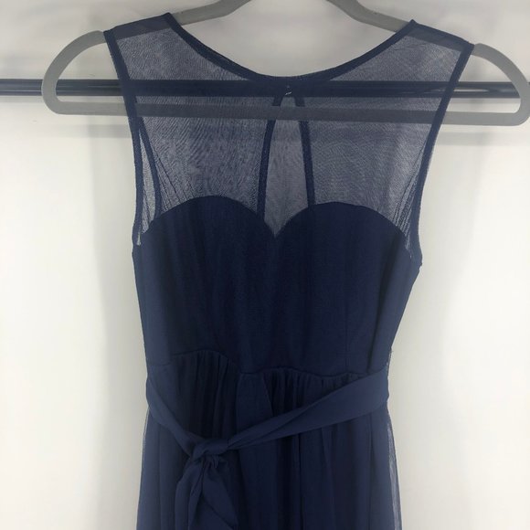 - Navy Blue Event Maxi Bridesmaid Gown Maternity 4 - Picture 4 of 8